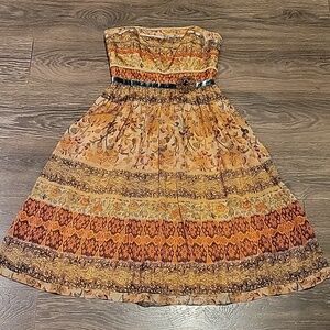 ❤️ DAVID MEISTER SILK BEADED STRAPLESS DRESS, 6